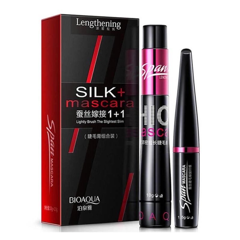 Black Lengthening Silk Mascara Duo | 1+1 Eyelash Volumizing Set
