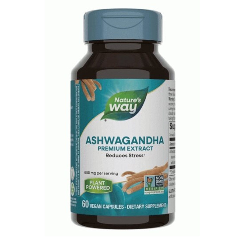 Nature’s Way Ashwagandha | Premium Extract Stress & Wellness Support 500mg 60 Vegan Capsules
