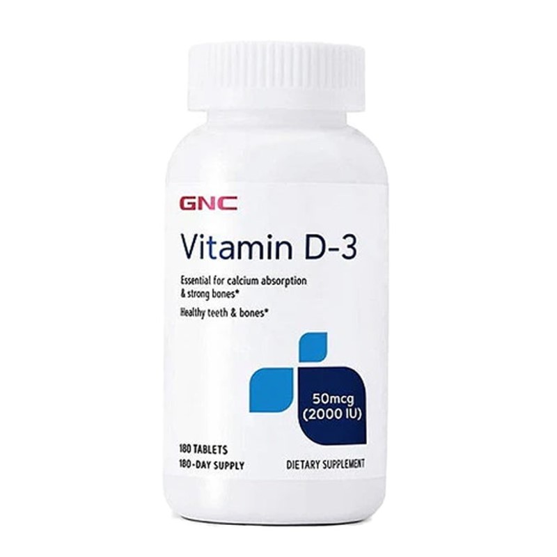 GNC Vitamin D-3 – 2000 IU for Strong Bones & Calcium Absorption | 180 Tablets