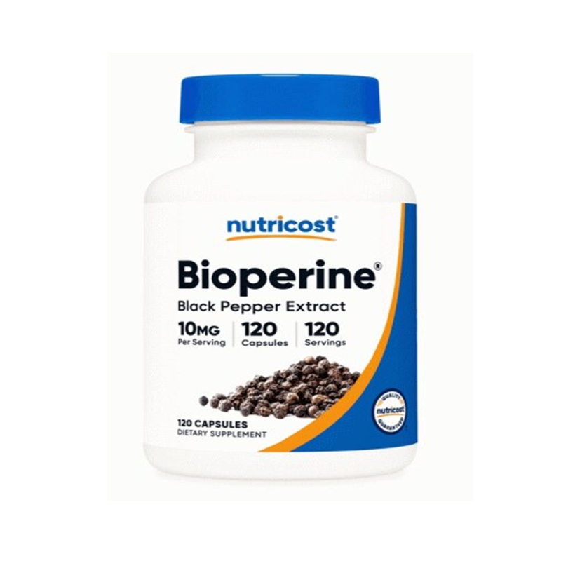 Nutricost Black Pepper Extract | 10mg Bio Perine Enhanced Nutrient Absorption | 120 Capsules